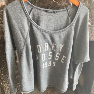 Obey Posse Grey Top Sz Small